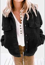 Load image into Gallery viewer, Pre-Order Buttons Turn-down Collar Sherpa Coats