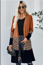 Load image into Gallery viewer, Pre-Order Leopard Splicing Color Block Cardigans