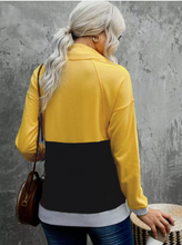 Load image into Gallery viewer, Pre-Order Zipped Color Block Sweatshirt with Pockets