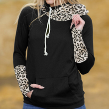 Load image into Gallery viewer, Pre-Order Leopard Double Hoods Thumb Hole Hoodie