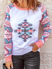 Load image into Gallery viewer, Pre-Order Tribal Aztec Print Raglan Sweatshirt