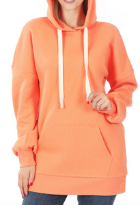 Plus Size Orange Hoodie Sweatshirt