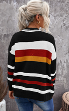 Load image into Gallery viewer, Pre-Order Color Block Open Front Pocket Knit Cardigan