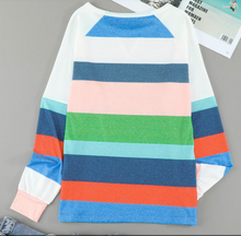 Load image into Gallery viewer, Pre-Order Striped Color Block Long Sleeve T-Shirt