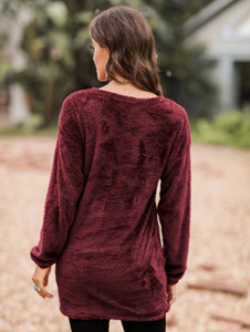 Pre-Order Solid Tunic Plush Long Sleeve Top