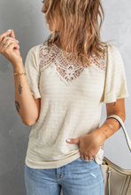 Load image into Gallery viewer, Pre-Order Crochet Splicing Flutter Sleeve Top