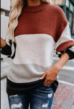 Load image into Gallery viewer, Pre-Order Color Block Striped Long Sleeve Sweater