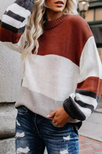 Load image into Gallery viewer, Pre-Order Color Block Striped Long Sleeve Sweater
