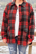 Load image into Gallery viewer, Pre-Order Plus Size Plaid Print Buttoned Long Sleeve Shirt