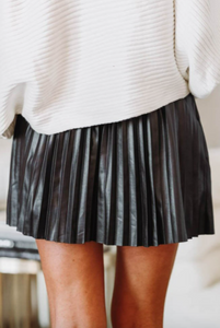 Pre-Order Black Pleated High Waist Mini Skirt