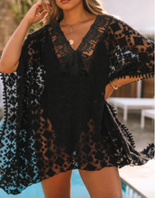 Load image into Gallery viewer, Pre-Order Black Lace Cover-up Dress