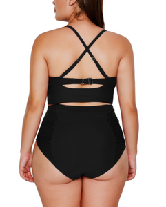 Pre-Order Strappy Neck Detail High Waist Swimsuit