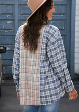 Load image into Gallery viewer, Pre-Order Plaid Color Block Pocket Button-up Long Sleeve Shirt