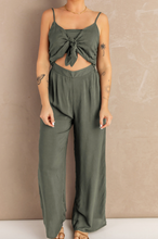 Load image into Gallery viewer, Pre-Order Gray Knotted Hollow-out Front Sleeveless Wide Leg Jumpsuit