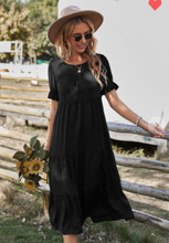 Load image into Gallery viewer, Pre-Order SHORT SLEEVES RUCHED MID DRESS
