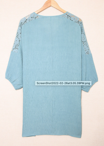 Pre-Order Split Neck Lace Shoulder Beach Dress