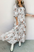 Load image into Gallery viewer, Pre-Order White Square Neck Floral Maxi Dress