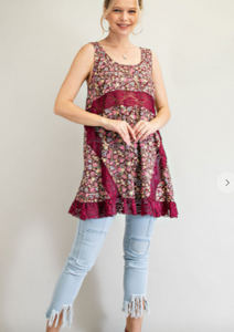 Floral & Lace Tunic Tank