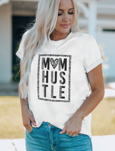 Load image into Gallery viewer, Pre-Order White MOM HUSTLE Leopard Heart Print Short Sleeve T Shirt