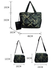 Load image into Gallery viewer, 3pcs Camo Print Quilted Tote Bag