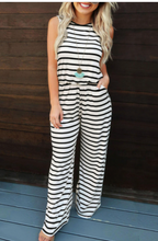 Load image into Gallery viewer, Pre-Order Striped Print Pocketed Sleeveless Jumpsuit