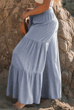Load image into Gallery viewer, Pre-Order Blue Smocked Waist Palazzo Pants with Tie