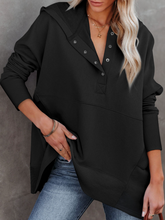 Load image into Gallery viewer, Pre-Order Batwing Sleeve Pocketed Henley Hoodie