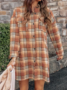orange flannel dress Autumn Rust Plaid Caitlin Dress by Hearts & Roses London