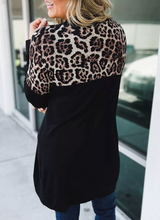 Load image into Gallery viewer, Pre-Order Black Leopard Detail Plus Size Cardigan