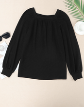 Load image into Gallery viewer, Pre-Order Scoop Neck Puff Sleeve Waffle Knit Tops