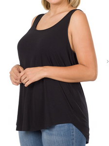 Black Scoop Neck Tank Top