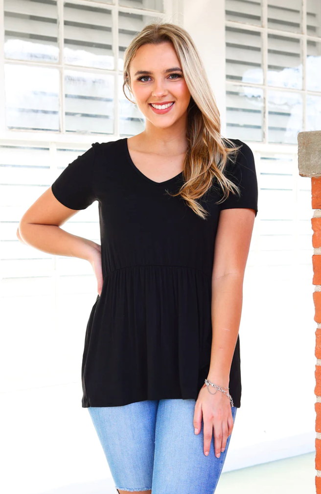 Pre-Order Black Sarah Ruffle Tops – Worn & Refined