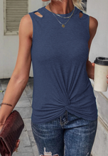 Load image into Gallery viewer, Pre-Order Rib Knit Cut-out Front Twist Tank Top