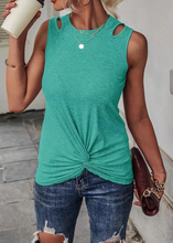 Load image into Gallery viewer, Pre-Order Rib Knit Cut-out Front Twist Tank Top