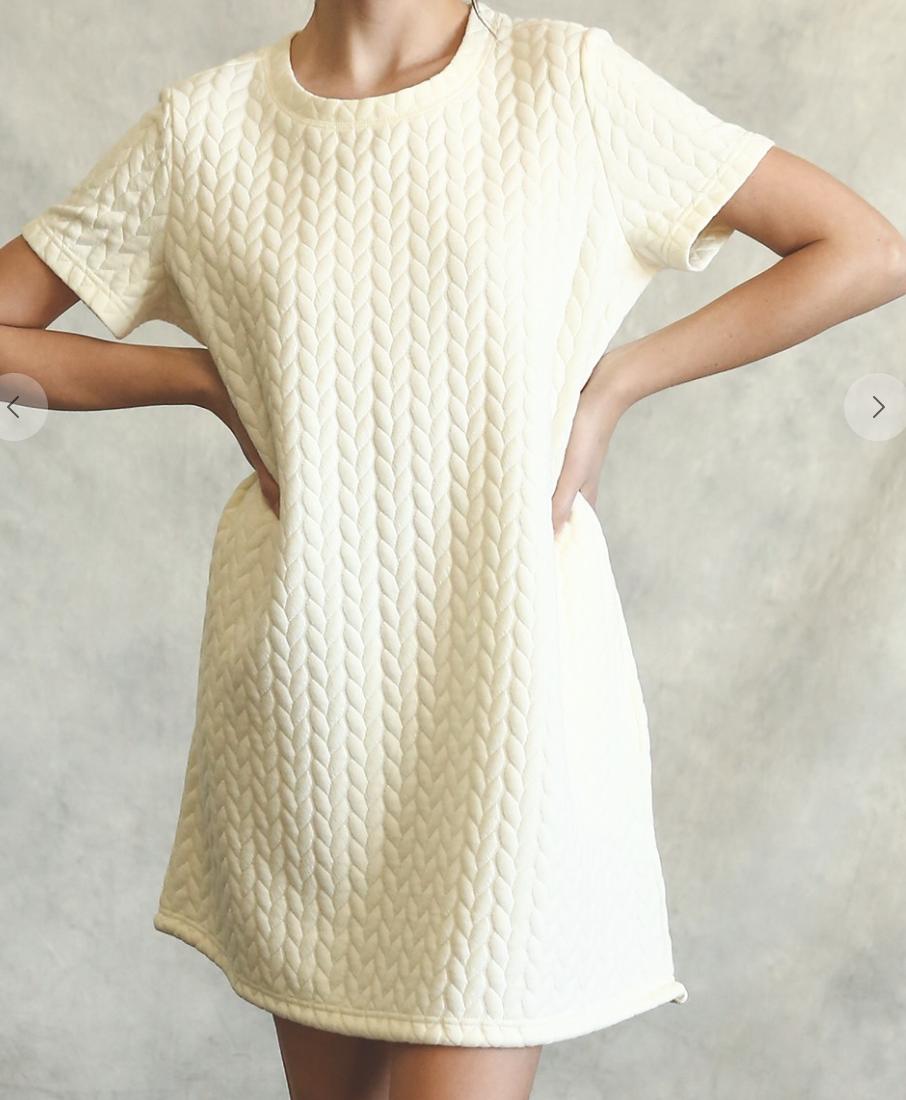 Cream textured Tunic/Dress – Worn & Refined