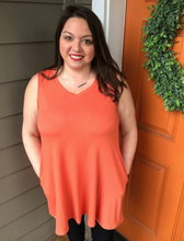 Load image into Gallery viewer, Coral V-Neck Tank Tunic