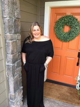 Load image into Gallery viewer, Black Maxi Dress w/ Pockets