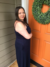 Load image into Gallery viewer, Navy Maxi Dress with Adjustable Straps &amp; Pockets