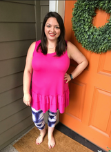 Load image into Gallery viewer, Hot Pink Ruffle Tank Top