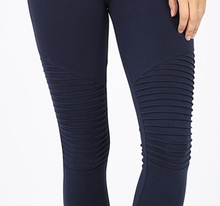Load image into Gallery viewer, Navy Moto Leggings