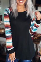 Load image into Gallery viewer, Black Aztec Sleeve Top