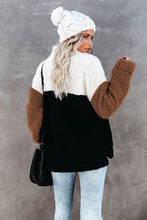 Load image into Gallery viewer, Pre-Order Color Block Leopard Accent Sherpa Pullover