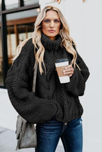 Load image into Gallery viewer, Cuddle Weather Cable Knit Handmade Turtleneck Sweater