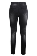 Load image into Gallery viewer, Black Knee Slit Denim Jeans