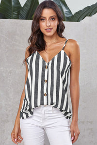 Button Up V Neck Cami Top