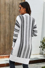 Load image into Gallery viewer, Pre-Order Cotton Blend Stripe Front Pocket Cardigans