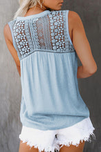 Load image into Gallery viewer, Pre-Order Lace Tie Front Button Tank Top