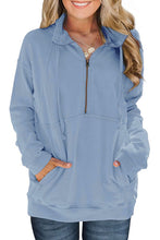 Load image into Gallery viewer, 3/4 Zip Sweatshirt with Pockets