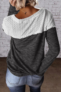 Crochet Hollow Out Long Sleeve Top