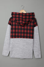 Load image into Gallery viewer, Buffalo Plaid &amp; Gray Snap Hoodie